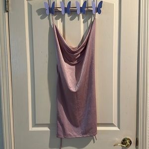 Mauve silk slip dress